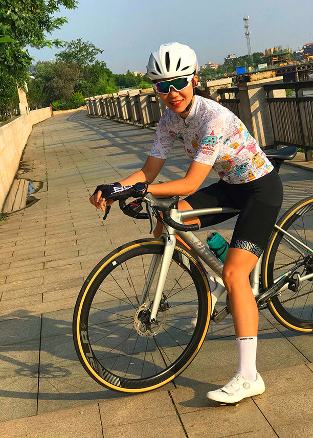 Monton LIFESTYLE MonsterParty Cycling Jersey with playful monster graphics, available in both men's and women's styles for fun-loving cyclists.