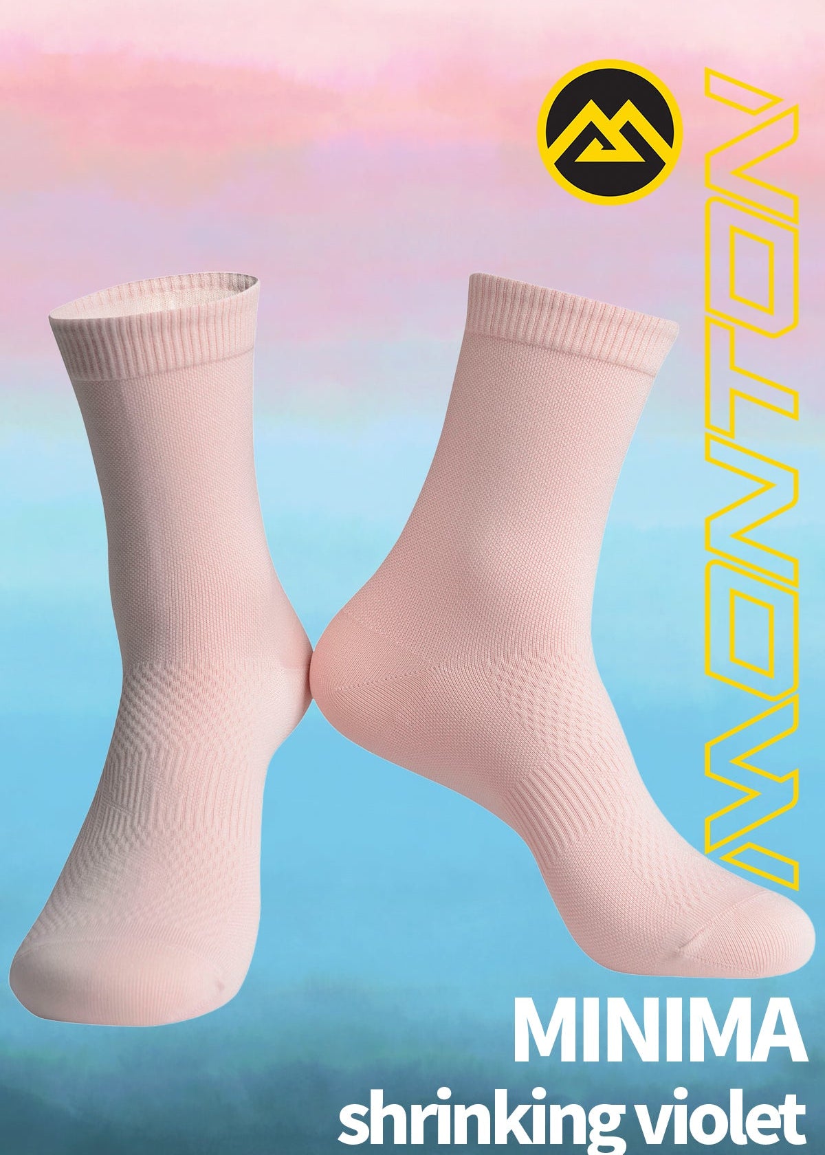 Monton Minima Cycle Socks in pink, playful design with reinforcing heel and toe for durability.
