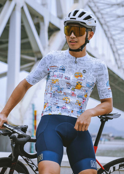 Monton LIFESTYLE MonsterParty Cycling Jersey with playful monster graphics, available in both men's and women's styles for fun-loving cyclists.
